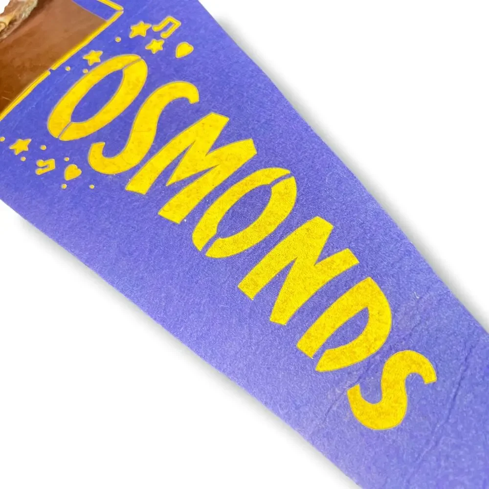 Vintage 70s Donny Osmond Photo I Love the Osmonds Felt Concert Pennant